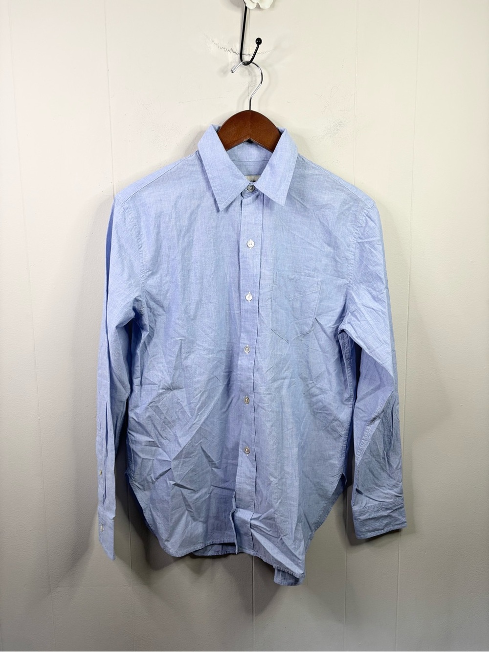 Buck Mason french blue mainstay cotton shirt size XS new button down relaxed - Picture 5 of 9